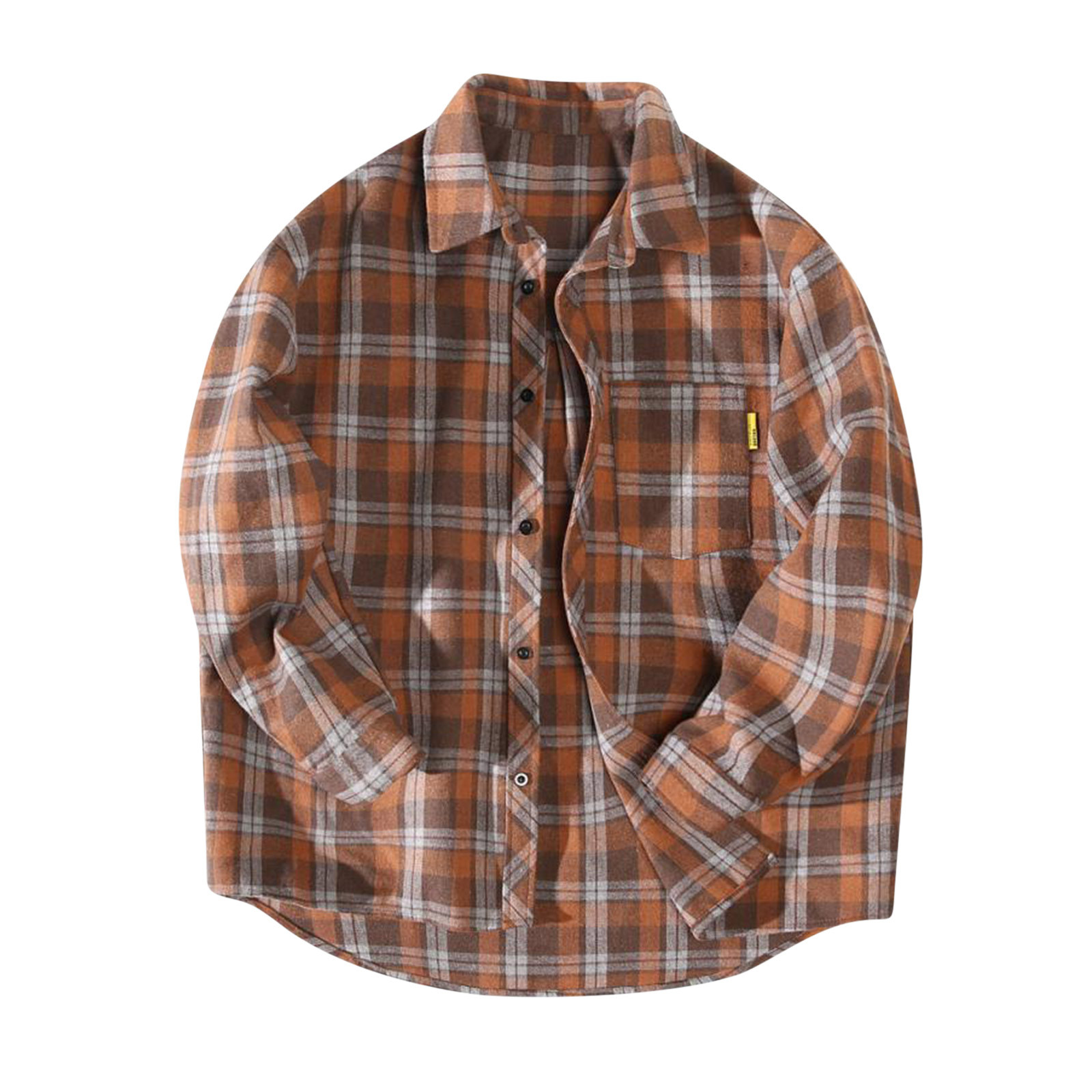 cllios Flannel Shirts for Men Big and Tall Plaid Outerwear Fall Button Down Shirt Jacket Classic Fit Long Sleeve Casual Jacket